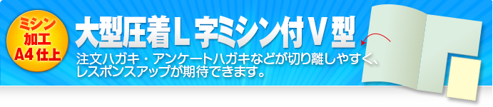 大型圧着 L字ミシン付 V型　A4仕上
