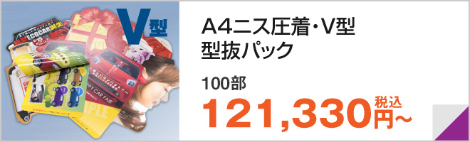 A4ニス圧着・V型 型抜パック